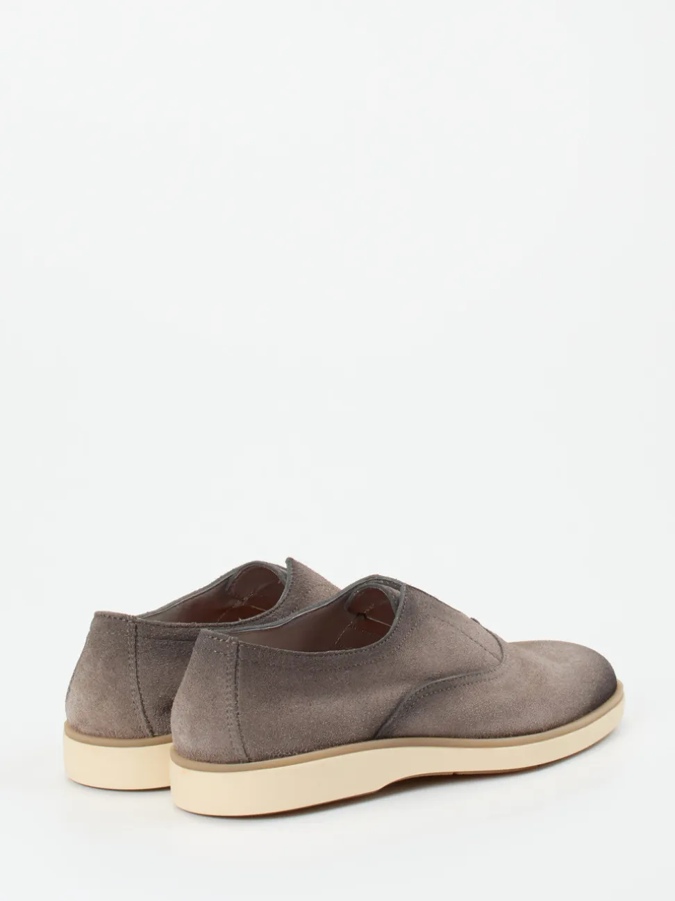 Santoni – Slip-On aus Veloursleder in Grau