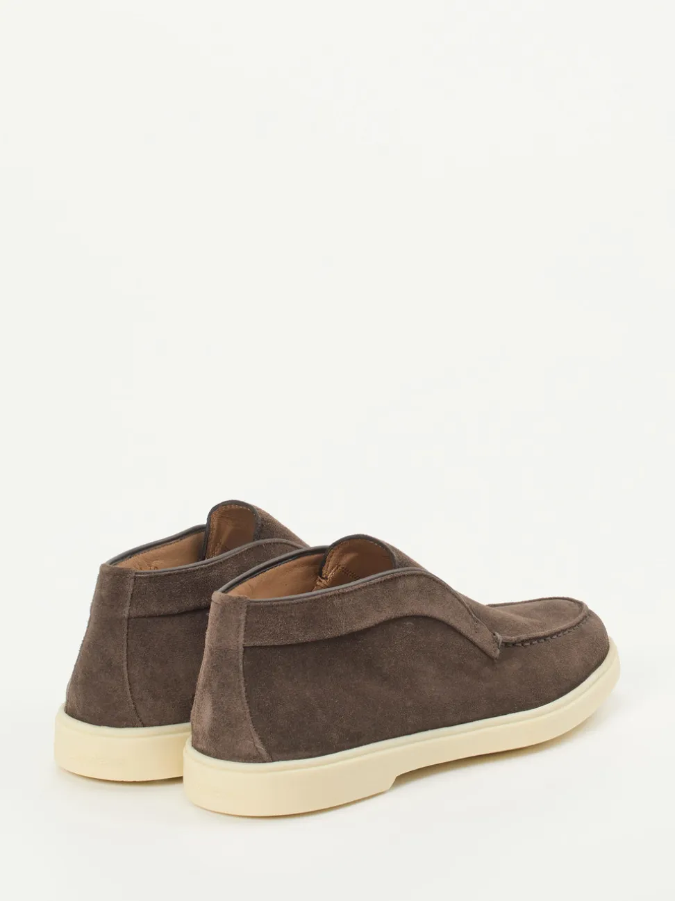 Santoni – Slip-On Mokassins aus Veloursleder Braun