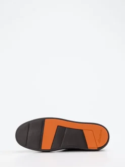 Santoni – Slip-On Sneaker aus Veloursleder braun