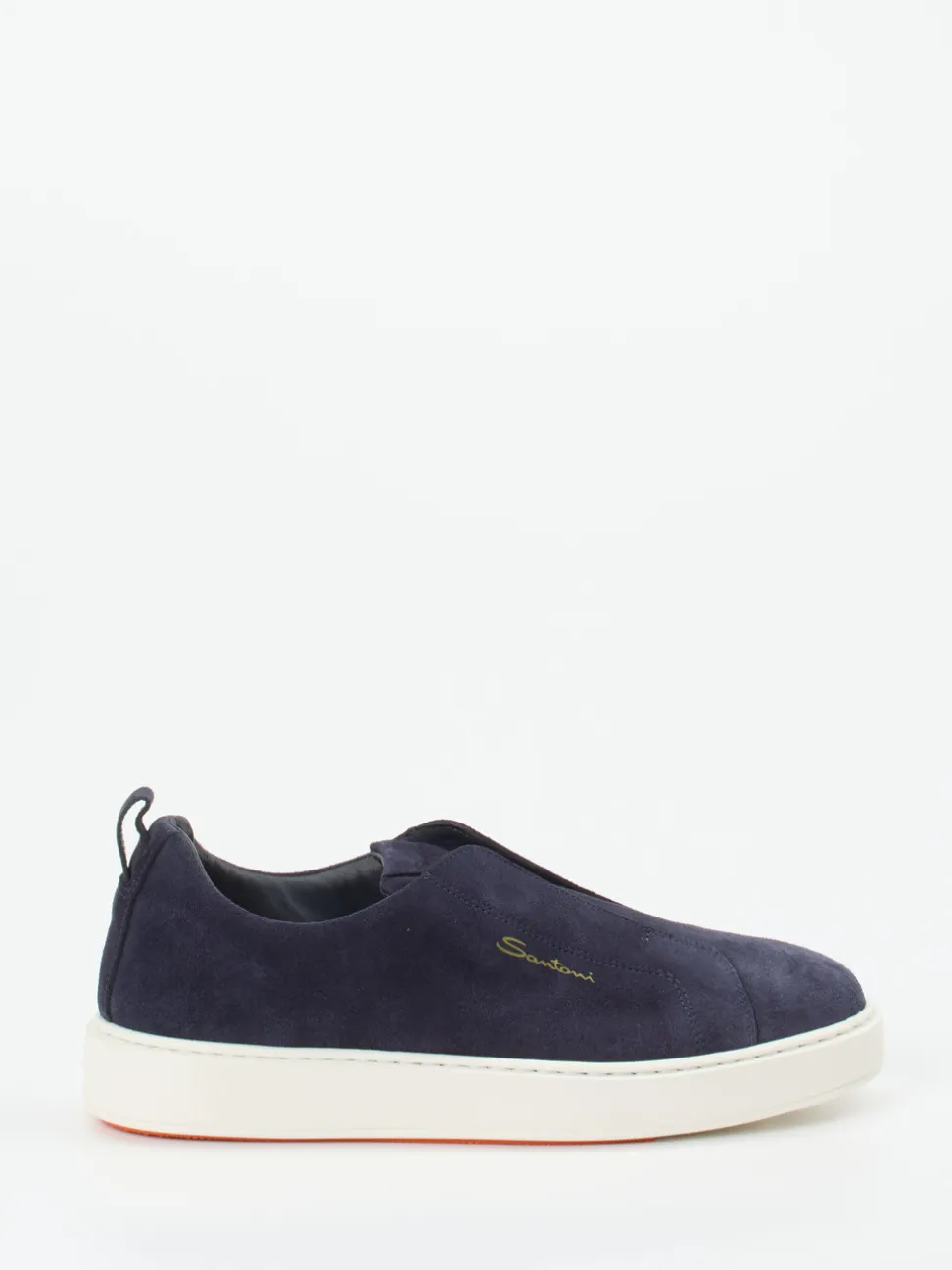 Santoni – Slip-On Sneaker aus Veloursleder Blau