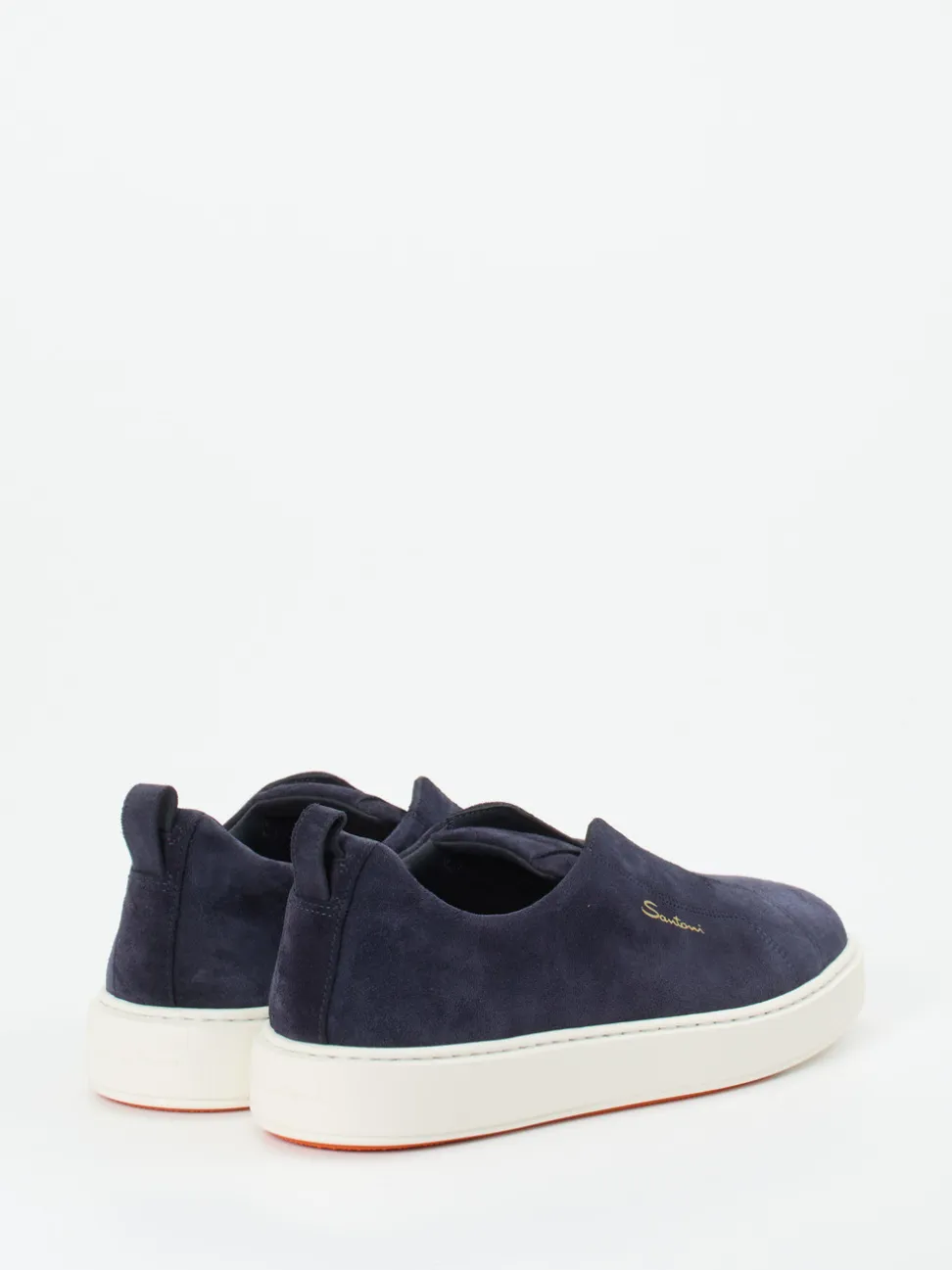 Santoni – Slip-On Sneaker aus Veloursleder Blau