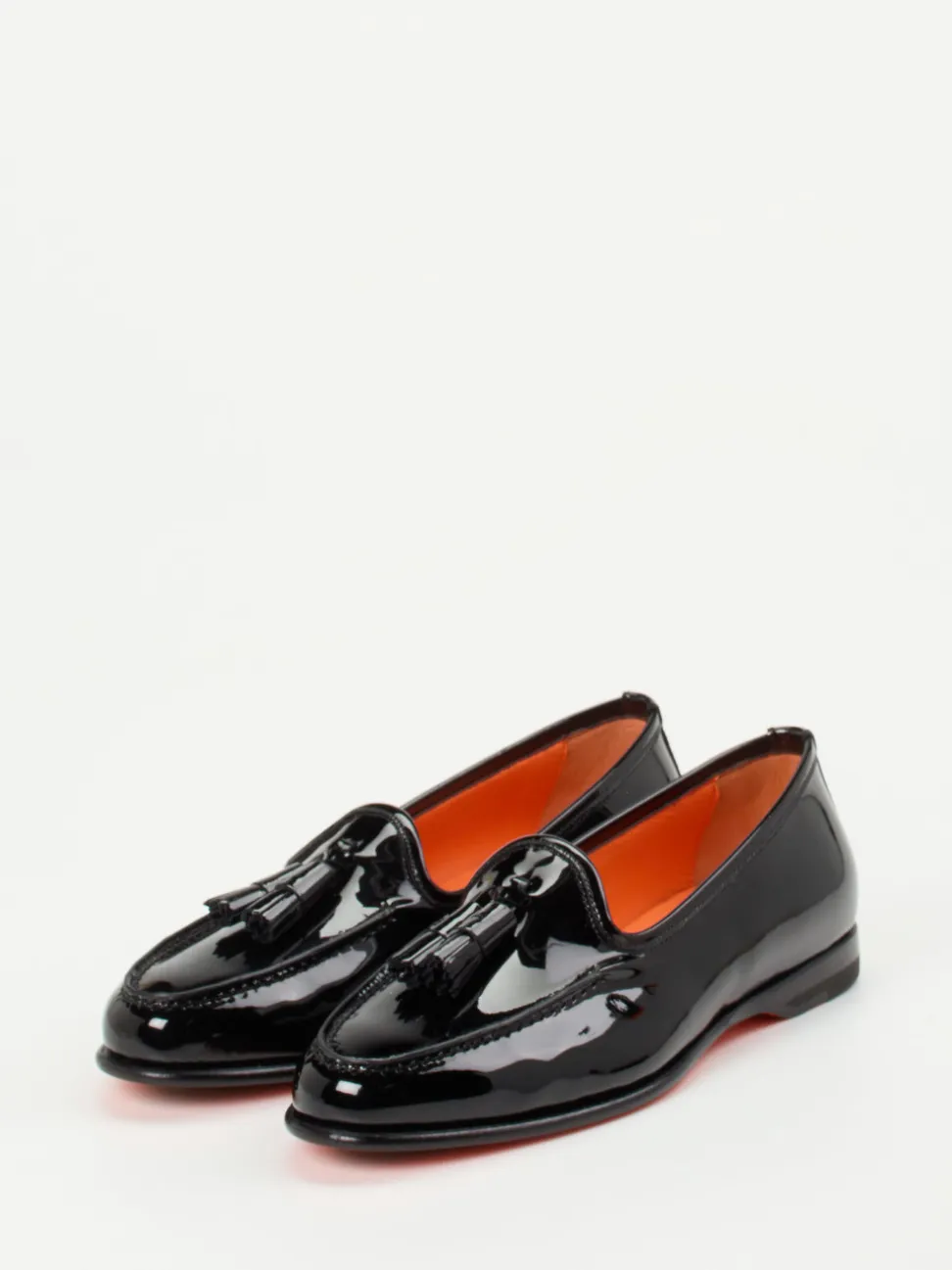 Santoni – Slipper aus Lackleder Schwarz