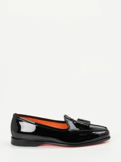 Santoni – Slipper aus Lackleder Schwarz