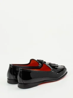 Santoni – Slipper aus Lackleder Schwarz