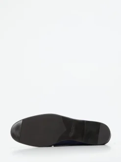 Santoni – Slipper aus Veloursleder Dunkelblau