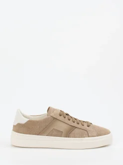 Santoni – Sneaker aus geprägtem Leder sandbeige