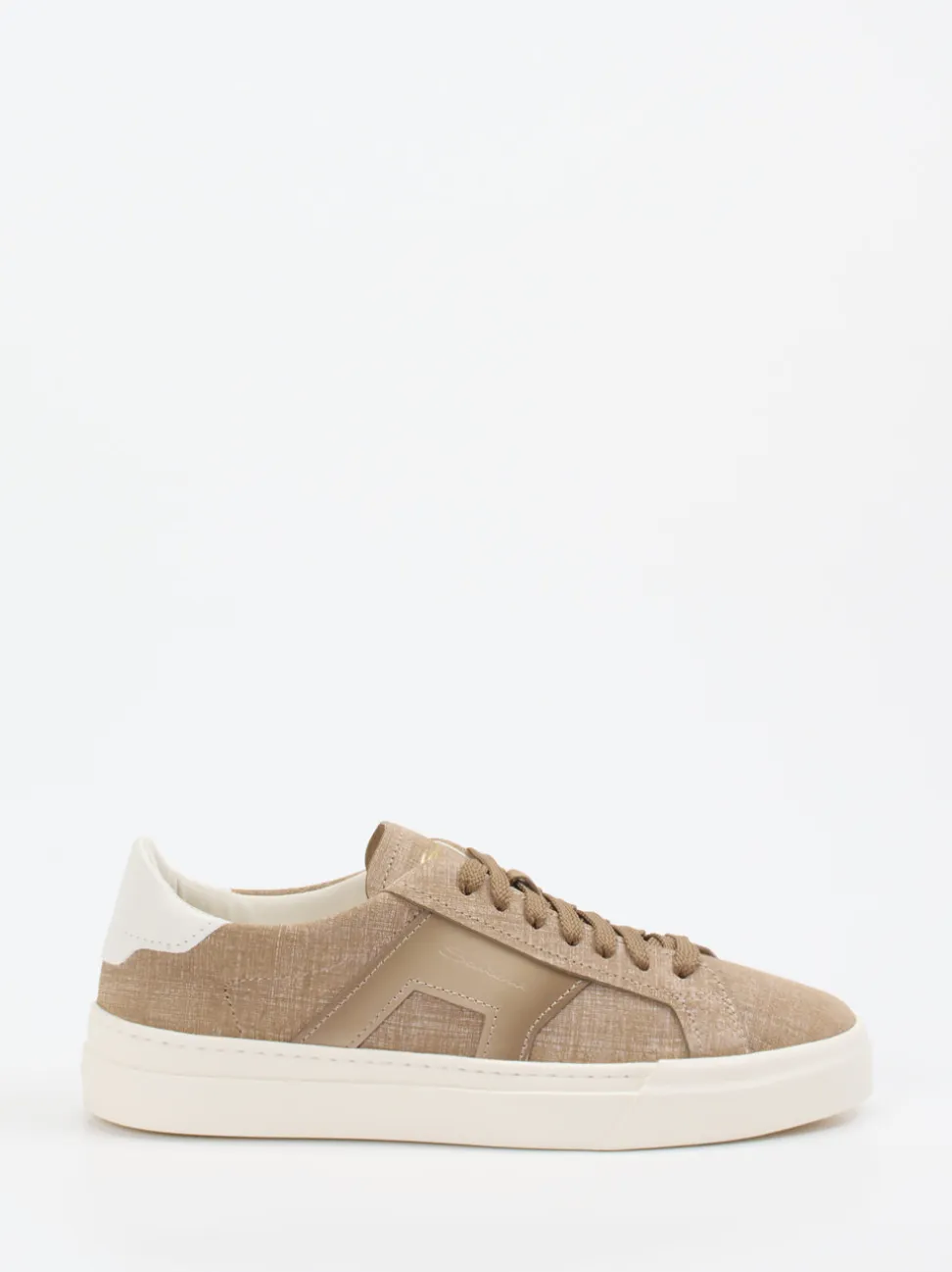Santoni – Sneaker aus geprägtem Leder sandbeige