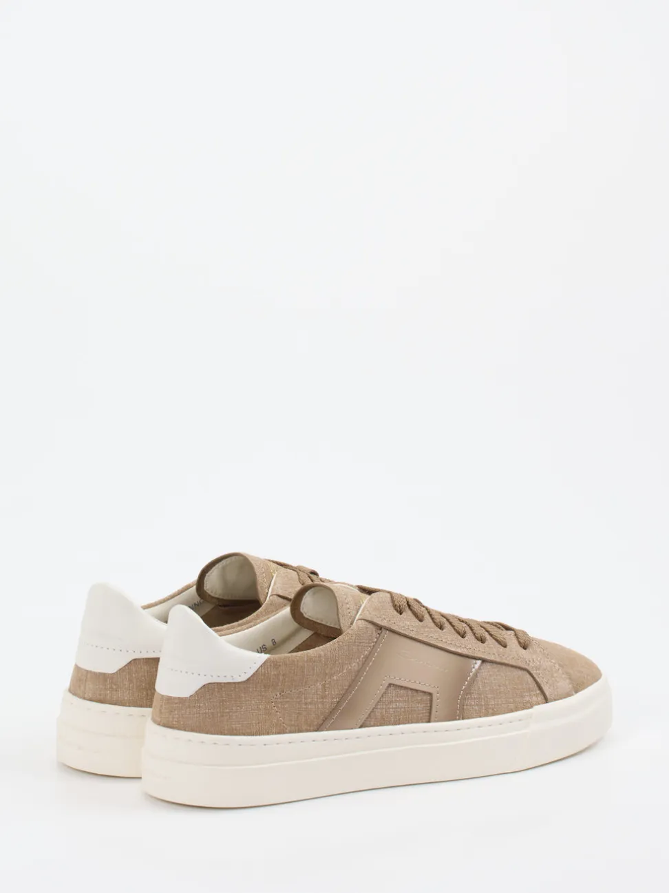 Santoni – Sneaker aus geprägtem Leder sandbeige
