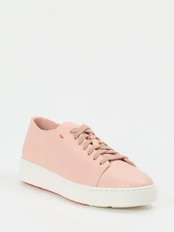 Santoni – Sneaker aus Kalbleder in Blassrosa