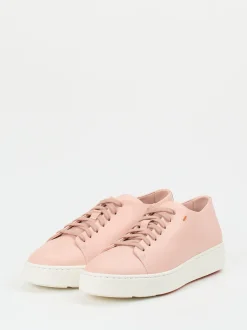 Santoni – Sneaker aus Kalbleder in Blassrosa