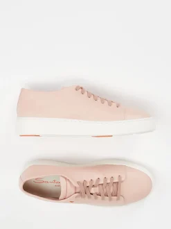 Santoni – Sneaker aus Kalbleder in Blassrosa