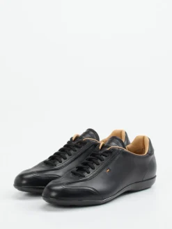 Santoni – Sneaker aus Kalbleder schwarz