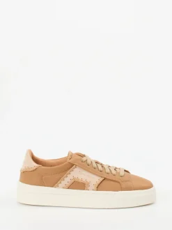 Santoni – Sneaker aus Kalbleder in Karamellbraun