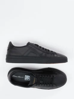 Santoni – Sneaker aus Kalbleder in Schwarz