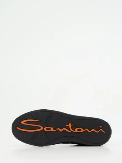 Santoni – Sneaker aus Kalbleder in Schwarz