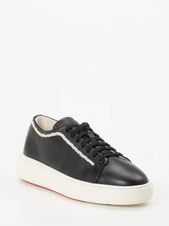 Santoni – Sneaker aus Kalbleder in Schwarz