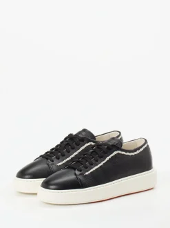 Santoni – Sneaker aus Kalbleder in Schwarz