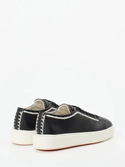 Santoni – Sneaker aus Kalbleder in Schwarz