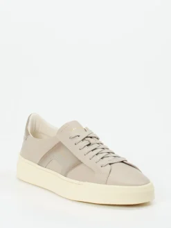 Santoni – Sneaker aus Kalbleder in Steingrau