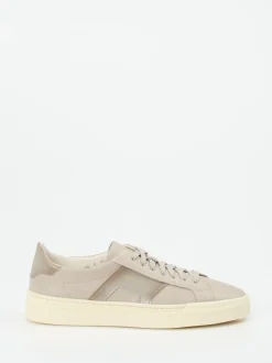 Santoni – Sneaker aus Kalbleder in Steingrau
