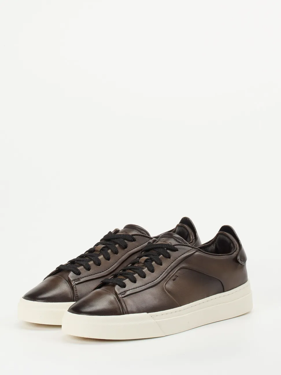 Santoni – Sneaker aus Kalbleder Dunkelbraun