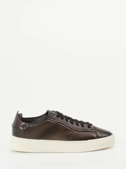 Santoni – Sneaker aus Kalbleder Dunkelbraun