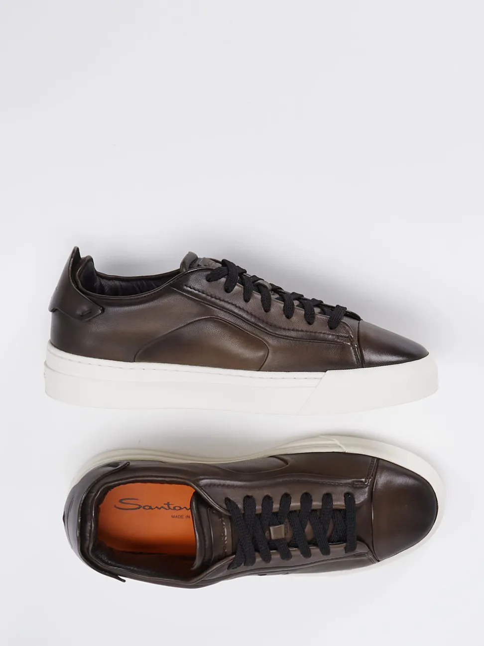 Santoni – Sneaker aus Kalbleder Dunkelbraun