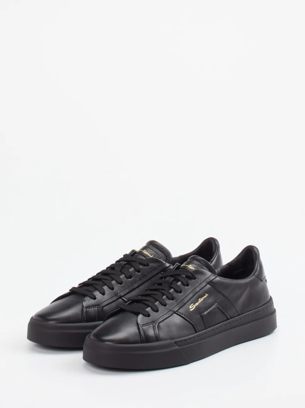Santoni – Sneaker aus Kalbleder Schwarz