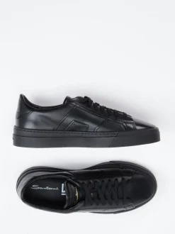 Santoni – Sneaker aus Kalbleder Schwarz