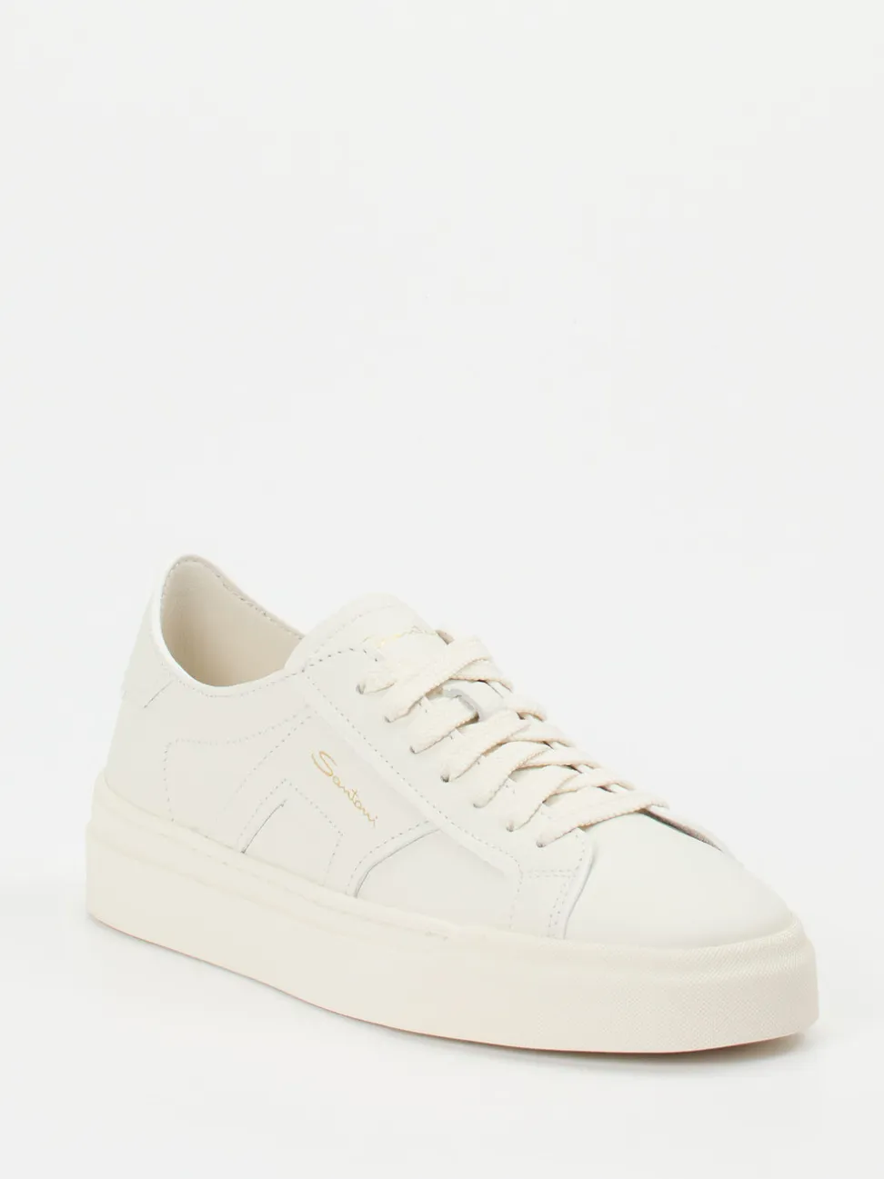 Santoni – Sneaker aus Kalbleder in Offwhite