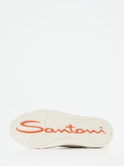 Santoni – Sneaker aus Kalbleder in Offwhite
