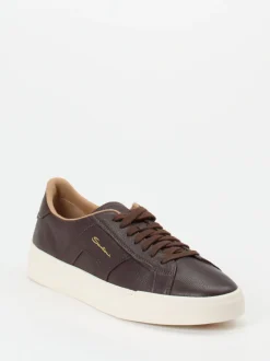 Santoni – Sneaker aus Kalbleder Dunkelbraun
