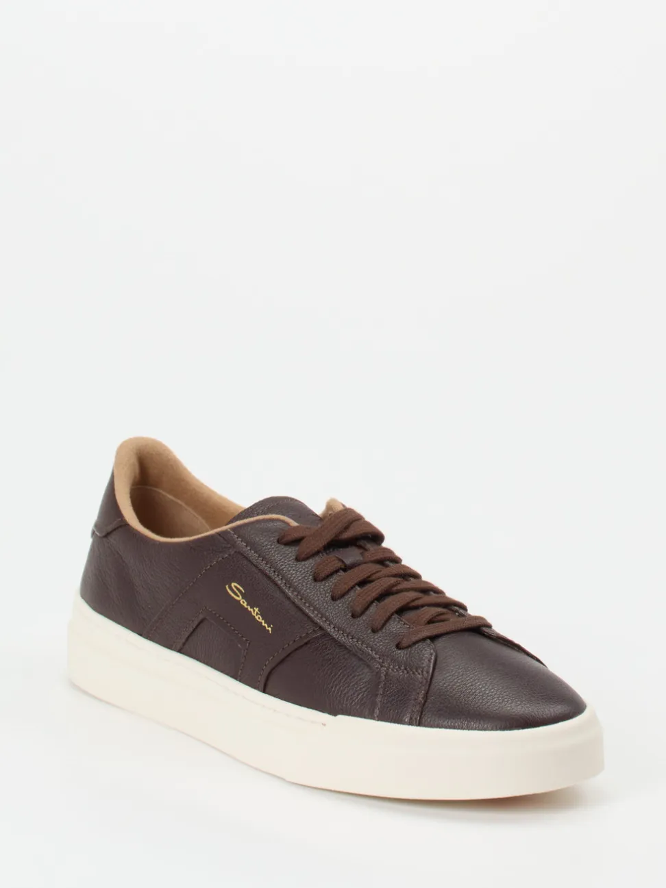 Santoni – Sneaker aus Kalbleder Dunkelbraun