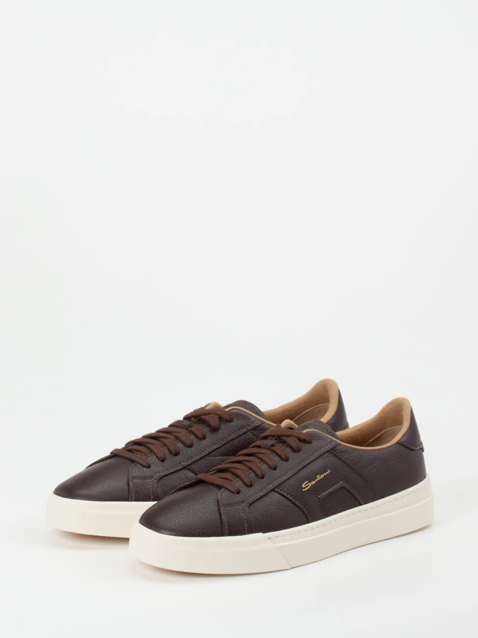 Santoni – Sneaker aus Kalbleder Dunkelbraun