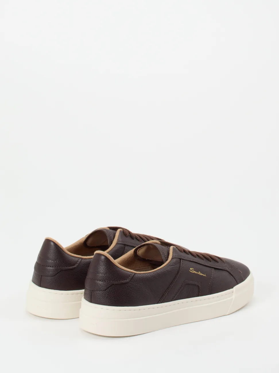 Santoni – Sneaker aus Kalbleder Dunkelbraun