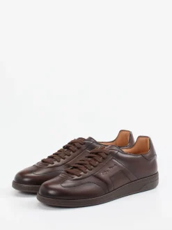 Santoni – Sneaker aus Kalbleder Dunkelbraun