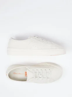 Santoni – Sneaker aus Kalbleder in Off-White