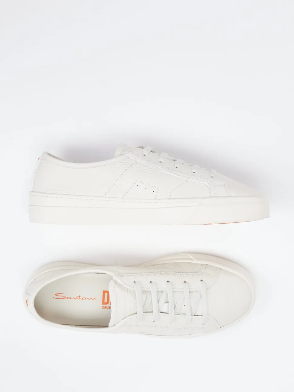 Santoni – Sneaker aus Kalbleder in Off-White