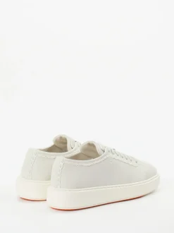 Santoni – Sneaker aus Kalbleder in Offwhite