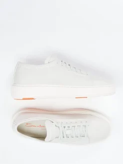 Santoni – Sneaker aus Kalbleder in Offwhite