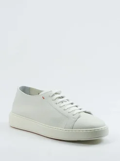 Santoni – Sneaker aus Kalbleder in Offwhite