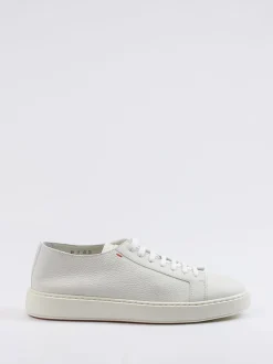 Santoni – Sneaker aus Kalbleder in Offwhite