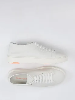 Santoni – Sneaker aus Kalbleder in Offwhite