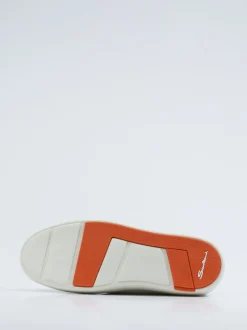 Santoni – Sneaker aus Kalbleder in Offwhite