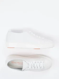 Santoni – Sneaker aus Kalbleder Off-White