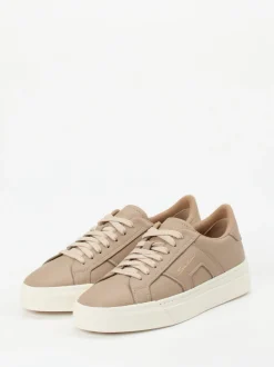 Santoni – Sneaker aus Lammleder in Taupe
