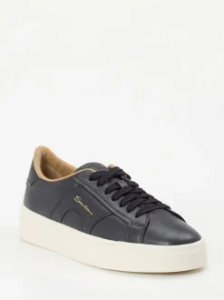 Santoni – Sneaker aus Lammleder Dunkelblau