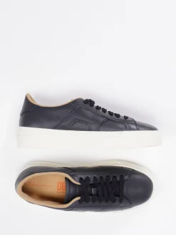 Santoni – Sneaker aus Lammleder Dunkelblau