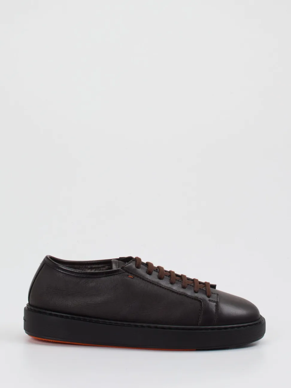 Santoni – Sneaker aus Lammleder in Dunkelbraun