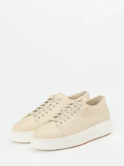 Santoni – Sneaker aus Lammleder in Beige